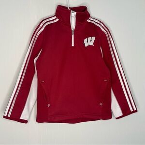 Adidas Kids Wisconsin Badgers Quarter Zip Pullover Climawarm Youth Large 7